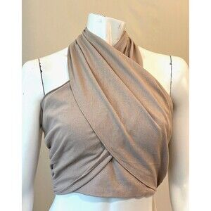 Commense Linen-Cotton Halter Wrap Tank Top NWT Small